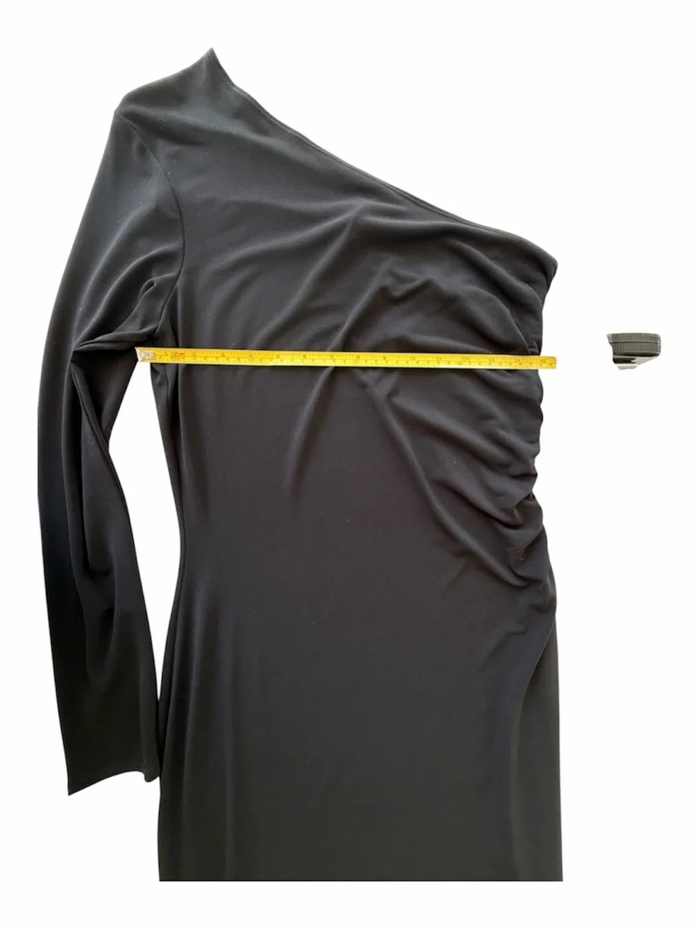 Laundry By Shelli Segal One-Shoulder Black Midi Dress Size 10 - Picture 10 of 10
